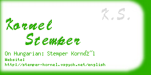 kornel stemper business card